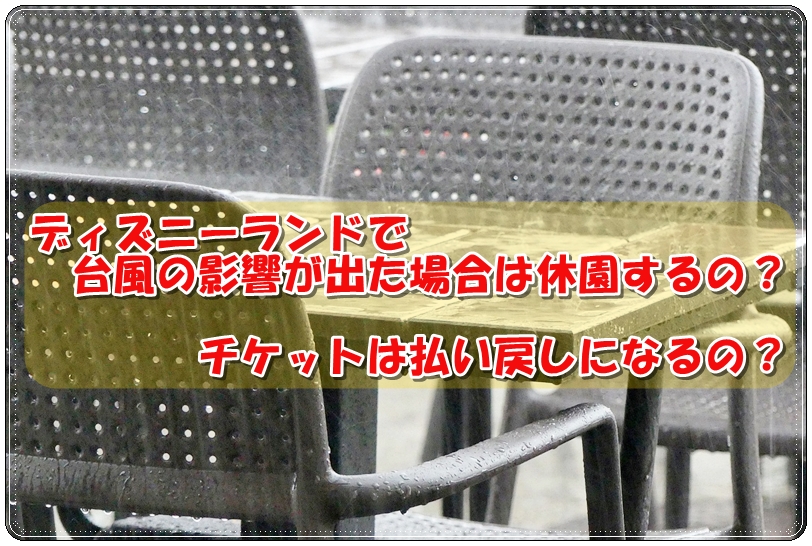 ディズニーランドの台風の被害や影響で休園や払い戻しになるのかお悩み一発解消 ディズニー裏マニア