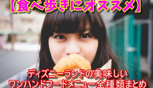 【食べ歩きにオススメ】ディズニーランドの美味しいワンハンドフードメニュー全種類まとめ